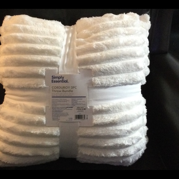Simply Essential Corduroy 3pc THROW BUNDLE 50 X 60 on Throw - Picture 9 of 10
